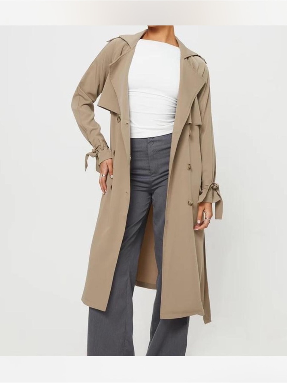 Princess Polly Taupe Trench Coat